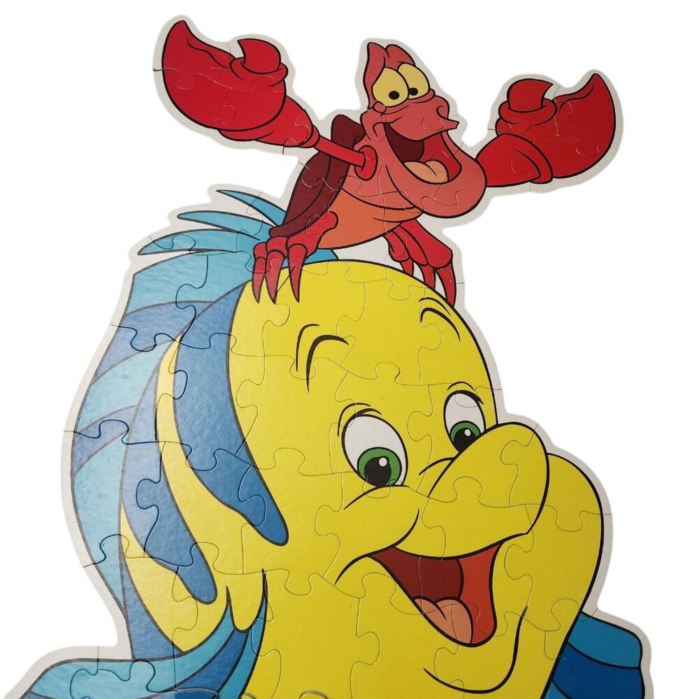 Vintage Disney 90s The Little Mermaid Flounder Sebastian My Size Puzzle - Picture 4 of 8